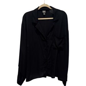 Worthington Black Blouse with Button Detail Size 3X